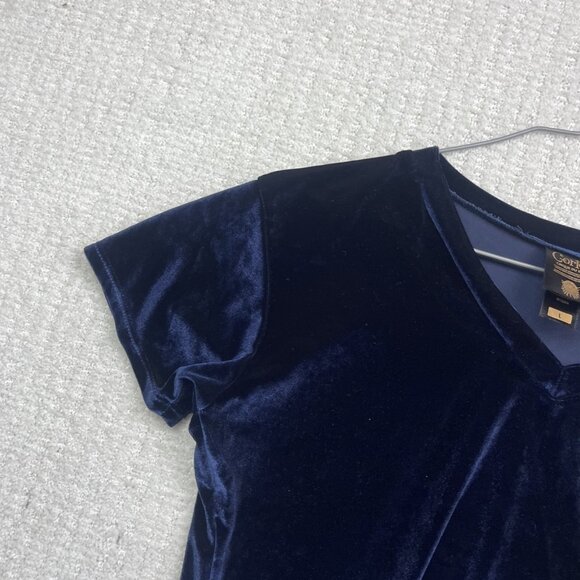 Rare Cirque du Soleil Corteo T-Shirt Women’s Sz L Dark Blue Velour Graphic Logo - Picture 3 of 14